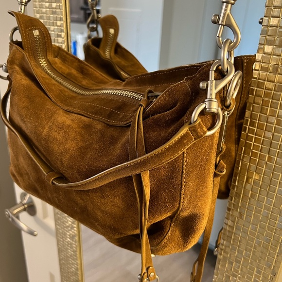Rebecca Minkoff Rich Brown Suede Shoulder Bag - Picture 1 of 16